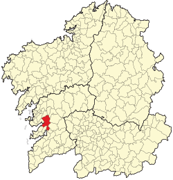 Location of the municipality of Pontevedra within Galicia