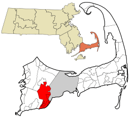 Location in Barnstable County and the state of Massachusetts.