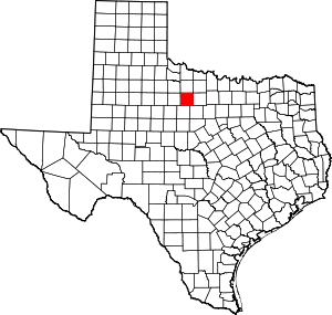 Map of Texas highlighting Throckmorton County
