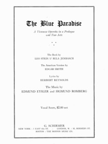 The Blue Paradise vocal score.png