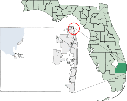 Location of Jupiter Inlet Colony in Palm Beach County, Florida