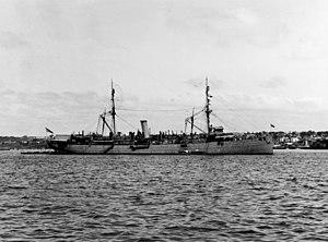 USS Prairie (AD-5) at anchor off San Diego, circa in 1920 (NH 69424).jpg