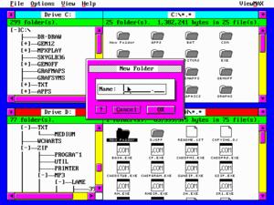 Screenshot of ViewMAX 2 file manager with user-defined colors