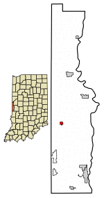 Location of Dana in Vermillion County, Indiana.