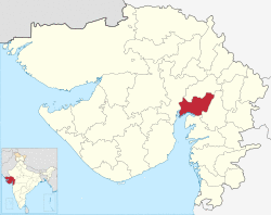 Location of district in Gujarat
