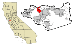 Location in Contra Costa County and the state of California