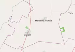 Map of Banatska Topola and other settlements in the neighborhood