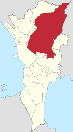 Map of Metro Manila with Quezon City highlighted