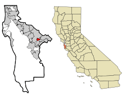 Location in San Mateo County and the state of California