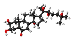 Ball-and-stick model of the 20-hydroxyecdysone molecule