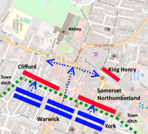 Map of the 1st battle of St Albans