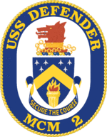 USS Defender MCM-2 Crest.png
