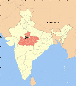 Location of Guna district in Madhya Pradesh