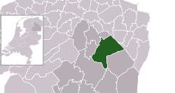 Highlighted position of Aa en Hunze in a municipal map of Drenthe