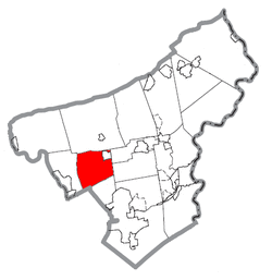 Location of East Allen Township within Northampton County, Pennsylvania