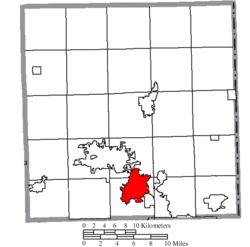 Location of Niles in Trumbull County