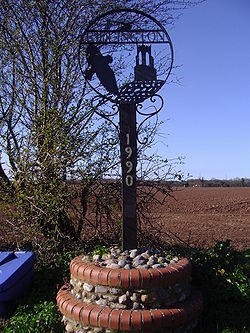 Ridlington village sign, 25th March 2005.JPG