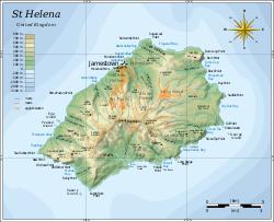Map of St Helena island
