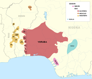 Yoruboid Glottolog.svg