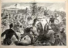 Engraving of chaotic battle scene
