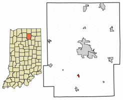 Location of Claypool in Kosciusko County, Indiana.