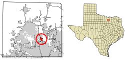 Location of Lake Dallas in Denton County, Texas