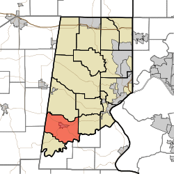 Location of Clay Township in Dearborn County
