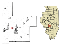 Location of Butler in Montgomery County, Illinois.