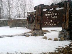Welcome Sign to Mountain Village