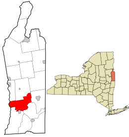 Location in Washington County and the state of New York.