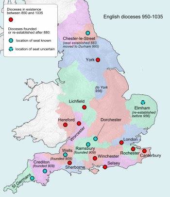 England diocese map post 950