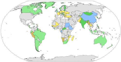 Map combining the two above: countries that have or had women as head of state or government