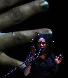 Pamela Z performing at the University of Colorado's ATLAS Institute, Boulder, CO in 2012