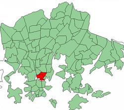 Position of Kallio within Helsinki