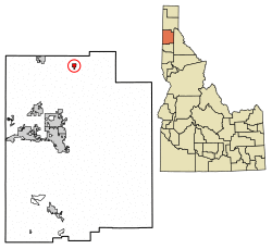 Location of Athol in Kootenai County, Idaho.