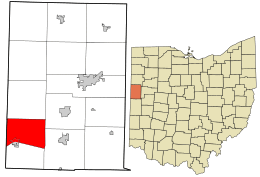Location in Mercer County and the state of Ohio.