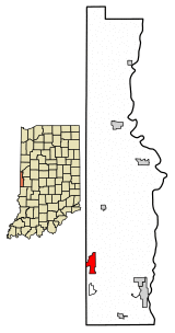 Location of St. Bernice in Vermillion County, Indiana.