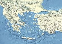 Naxos is located in the Aegean Sea area