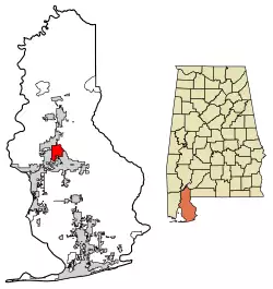 Location of Stapleton in Baldwin County, Alabama.