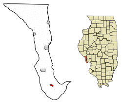 Location of Brussels in Calhoun County, Illinois.