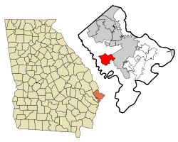 Location in Chatham County and the state of Georgia