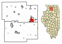 Location of Rochelle in Ogle County, Illinois.