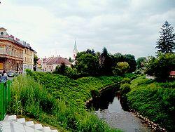 City centre with the Rába River