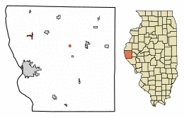 Location of Ursa in Adams County, Illinois.