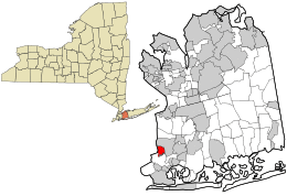 Location in Nassau County and the state of New York.