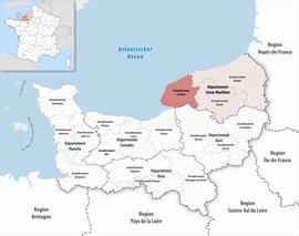 Location within the region Normandy