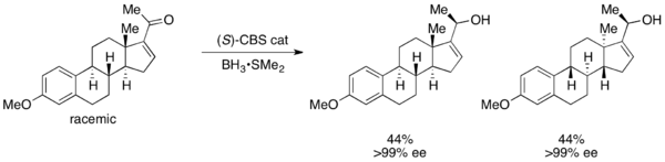 Kishi pkr cbs red'n of racemic ketone.png