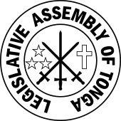 Seal of the Legislative Assembly of Tonga (monochrome).svg