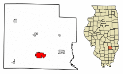 Location of Flora in Clay County, Illinois.