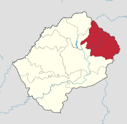 Map of Lesotho with the district highlighted